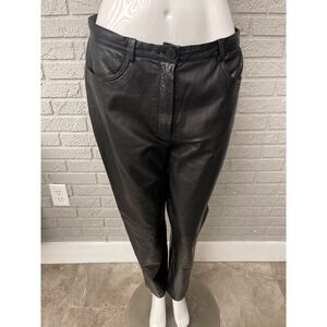 & Trousers Women Black Leather Pant Size 10